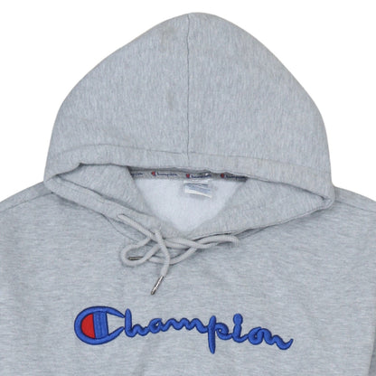 Champion Mens Grey 2XL Pullover Hoodie Embroidered Logo Fleece