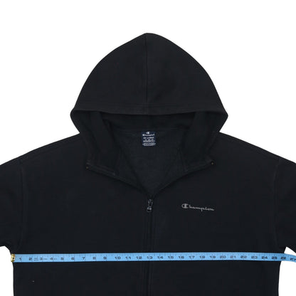 Champion Men's Black 2XL Full Zip Hoodie Fleece Sweatshirt