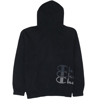Champion Men's Black 2XL Full Zip Hoodie Fleece Sweatshirt