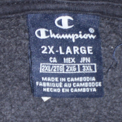 Champion Men's Black 2XL Full Zip Hoodie Fleece Sweatshirt