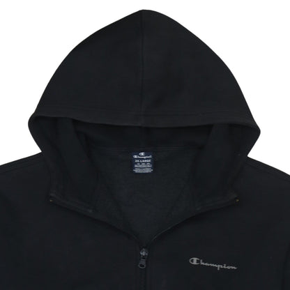 Champion Men's Black 2XL Full Zip Hoodie Fleece Sweatshirt