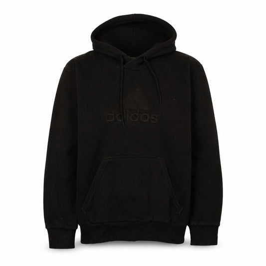 Front view of Adidas Men's Black Pullover Hoodie L Sports Fleece Sweatshirt