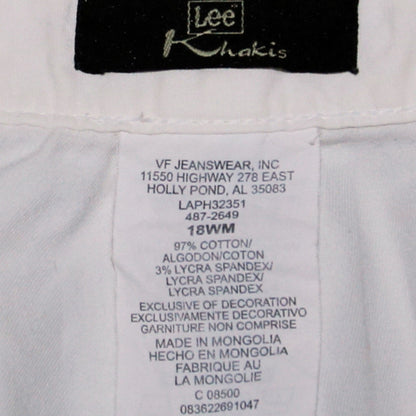 Lee Women's White Chino Shorts Size 18 Cotton Blend