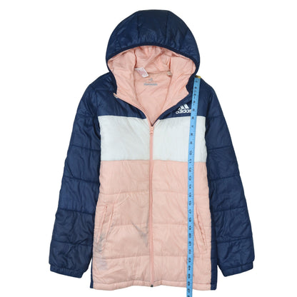 Adidas Girls Multicoloured Puffer Jacket Hooded Winter Coat 13-14 Years