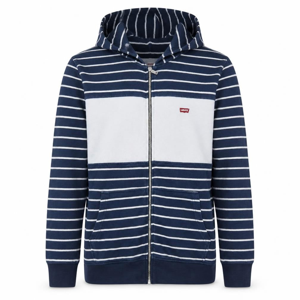 Levi's Men's Blue Striped Full Zip Hoodie Size M