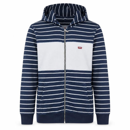 Levi's Men's Blue Striped Full Zip Hoodie Size M