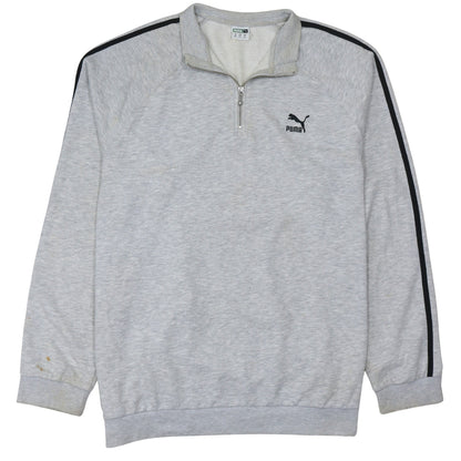 Puma Mens Grey 2XL 1/4 Zip Track Jacket Sports Activewear