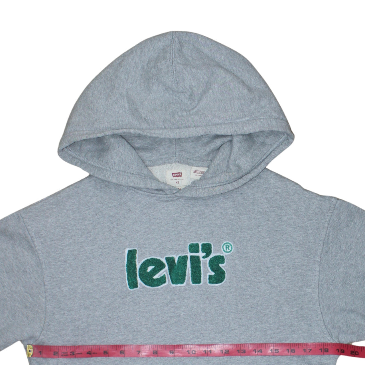 Levi's Men's Grey Relaxed Fit Pullover Hoodie XS Graphic Logo