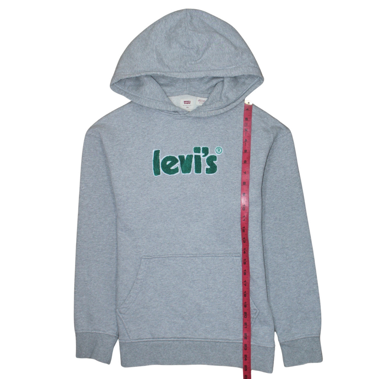 Levi's Men's Grey Relaxed Fit Pullover Hoodie XS Graphic Logo