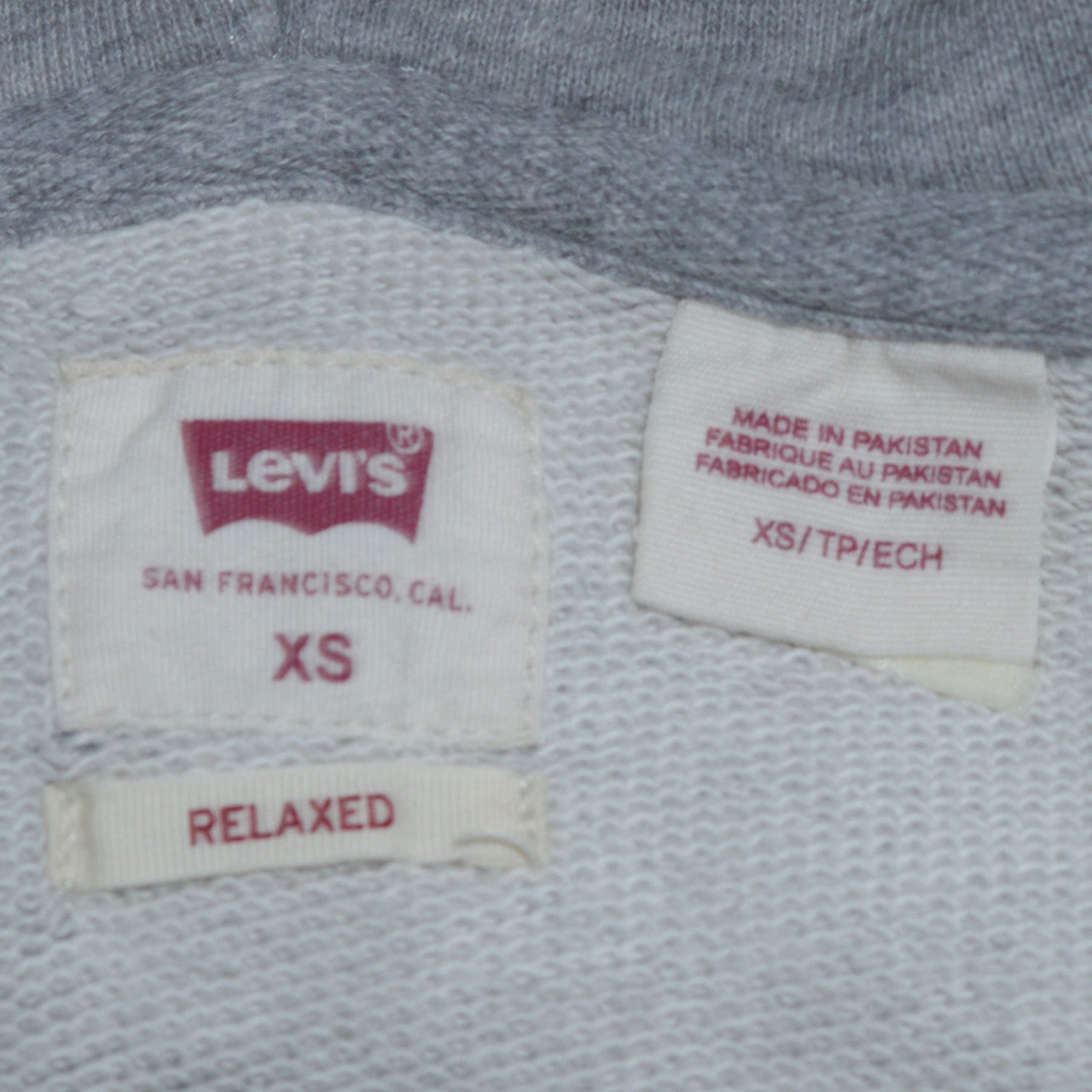 Levi's Men's Grey Relaxed Fit Pullover Hoodie XS Graphic Logo
