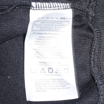 Adidas Women Black Crew Neck Pullover Sweatshirt L Climalite Logo Print