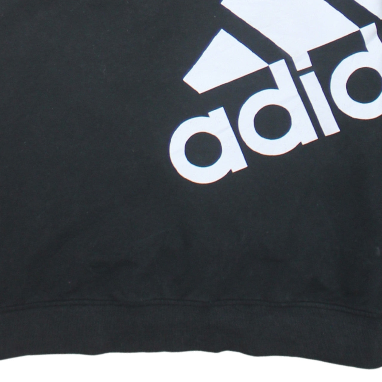 Adidas Women Black Crew Neck Pullover Sweatshirt L Climalite Logo Print