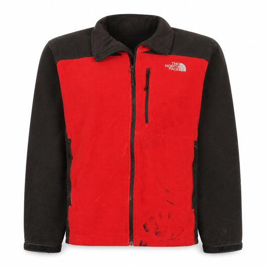 The North Face Mens Red Black Fleece Jacket Size S Outdoor Hiking