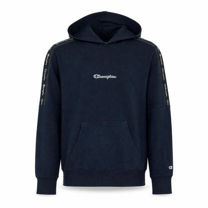 Front view of Champion Men's Blue Medium Pullover Hoodie Logo Sweatshirt