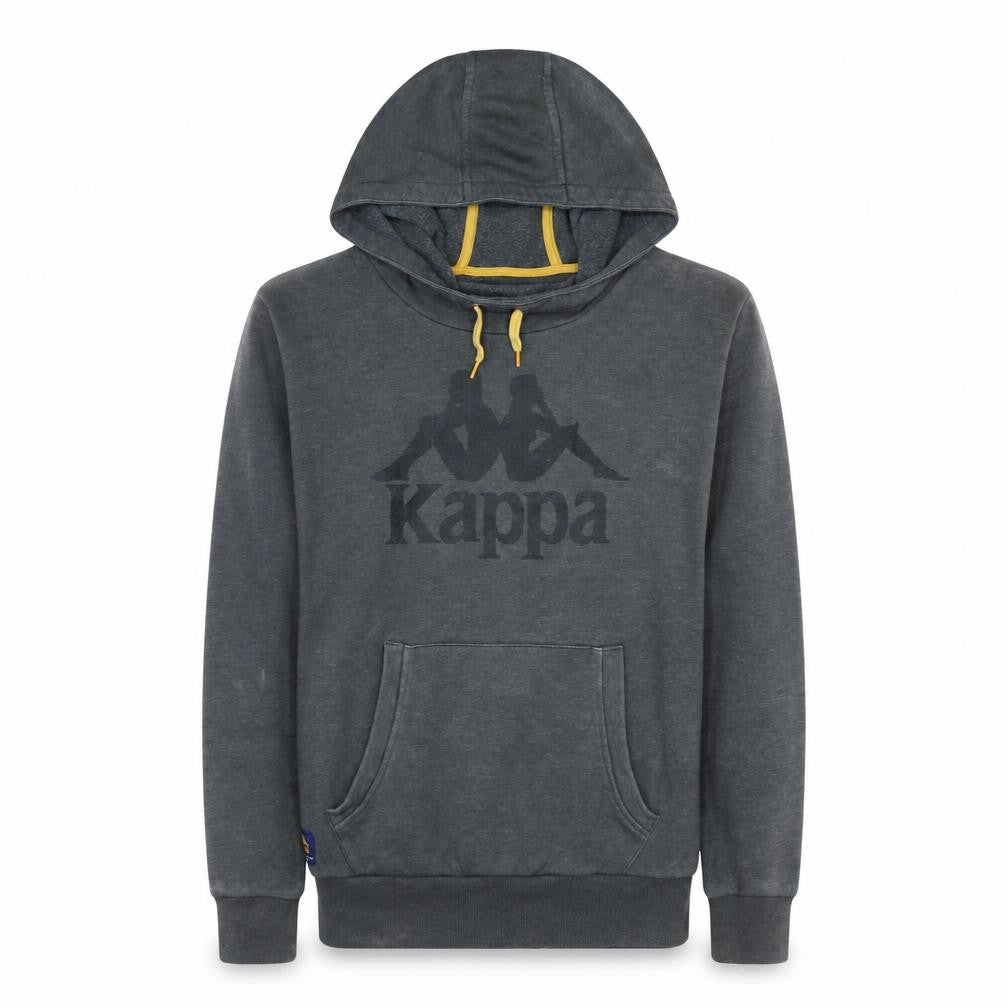 Kappa Men's Grey Pullover Hoodie Large Logo Sportswear