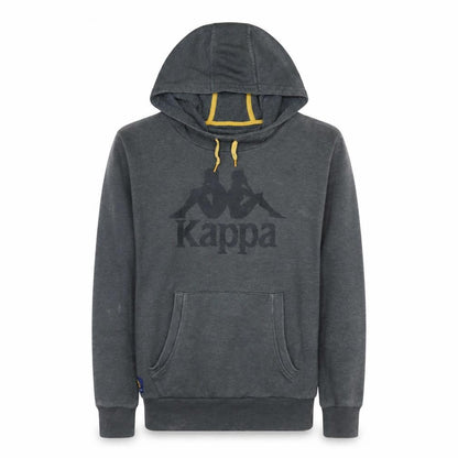 Kappa Men's Grey Pullover Hoodie Large Logo Sportswear