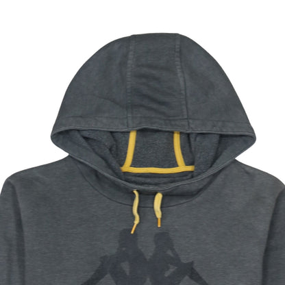 Kappa Men's Grey Pullover Hoodie Large Logo Sportswear