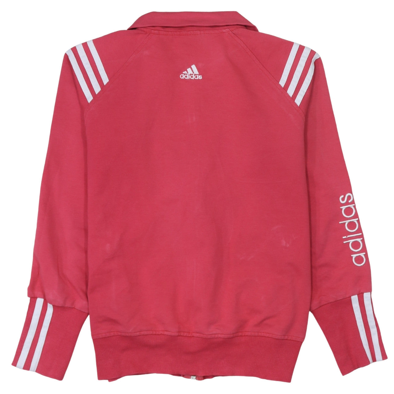 adidas Girls Pink XL Track Jacket Full Zip Cotton Blend Sports Top