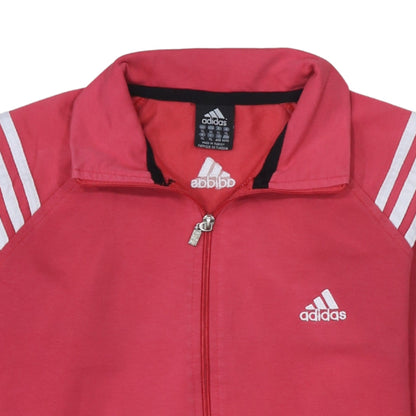 adidas Girls Pink XL Track Jacket Full Zip Cotton Blend Sports Top