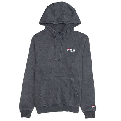Fila Womens Charcoal Grey Pullover Hoodie Medium Embroidered Logo
