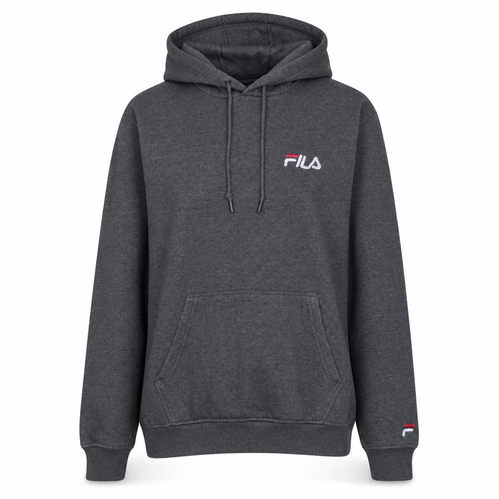 Fila Womens Charcoal Grey Pullover Hoodie Medium Embroidered Logo