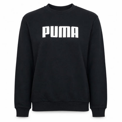 Puma Womens Black Size 10 Pullover Sweatshirt Crew Neck Logo Jumper
