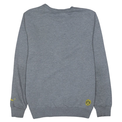 Puma Mens Grey BVB 09 Borussia Sweatshirt Size M Crew Neck Pullover