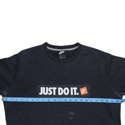 Nike Men's Black 'Just Do It' Logo Crew Neck Sweatshirt L