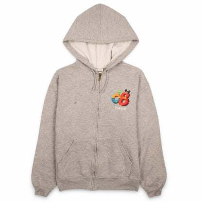 Disneyland Resort Women Grey Full Zip Hoodie Small 2008 Mickey Donald Goofy