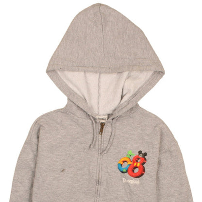 Disneyland Resort Women Grey Full Zip Hoodie Small 2008 Mickey Donald Goofy