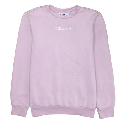 Adidas Girls Pink Logo Crew Neck Fleece Sweatshirt 13-14 Years