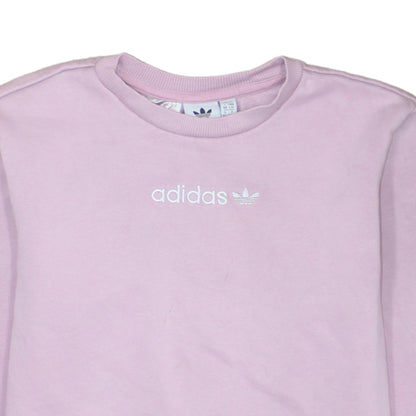 Adidas Girls Pink Logo Crew Neck Fleece Sweatshirt 13-14 Years