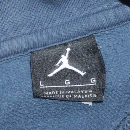 Jordan Men's Blue Pullover Hoodie L Graphic Sports Fleece Sweatshirt