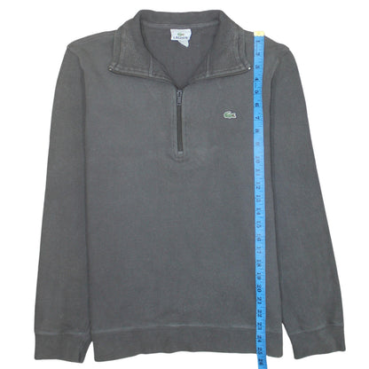 Lacoste Men's Grey 1/4 Zip High Neck Cotton Sweatshirt Size M