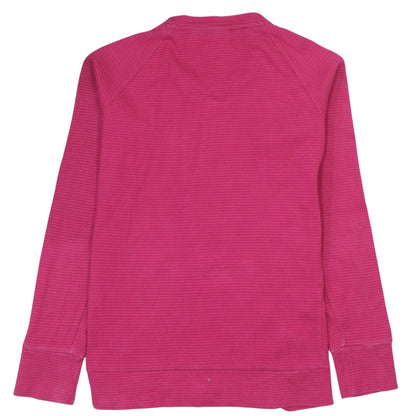 Adidas Women Pink Striped Pullover Sweatshirt Size M Long Sleeve