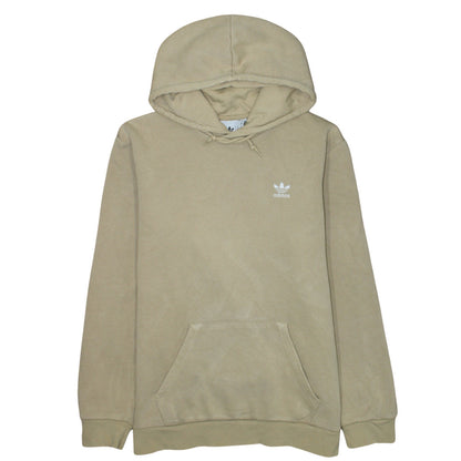 Adidas Men's Beige Pullover Hoodie M Regular Fleece Logo Sweatshirt