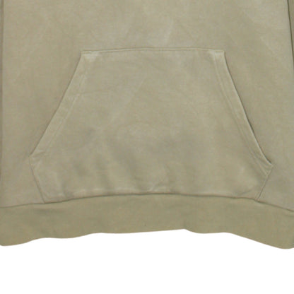 Adidas Men's Beige Pullover Hoodie M Regular Fleece Logo Sweatshirt
