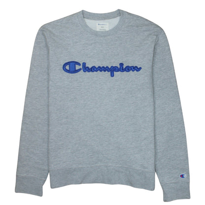 Champion Men's Grey Embroidered Logo Pullover Sweatshirt Size M