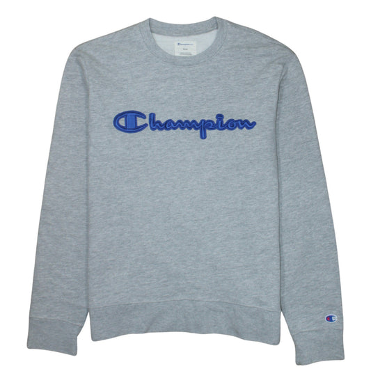 Champion Men's Grey Embroidered Logo Pullover Sweatshirt Size M