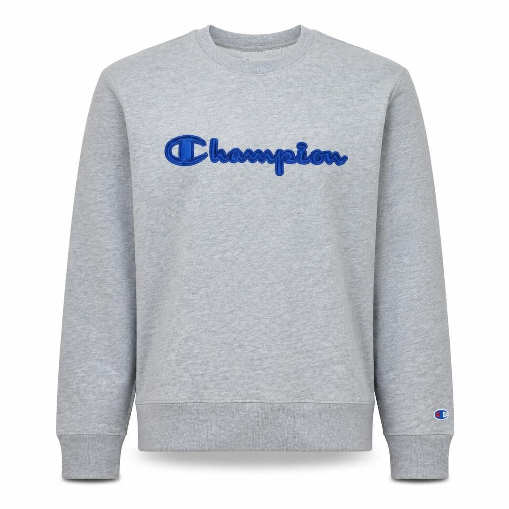 Champion Men's Grey Embroidered Logo Pullover Sweatshirt Size M