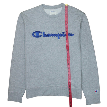 Champion Men's Grey Embroidered Logo Pullover Sweatshirt Size M