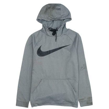 Nike Men's Grey Dri-Fit Pullover Hoodie S Sports Logo