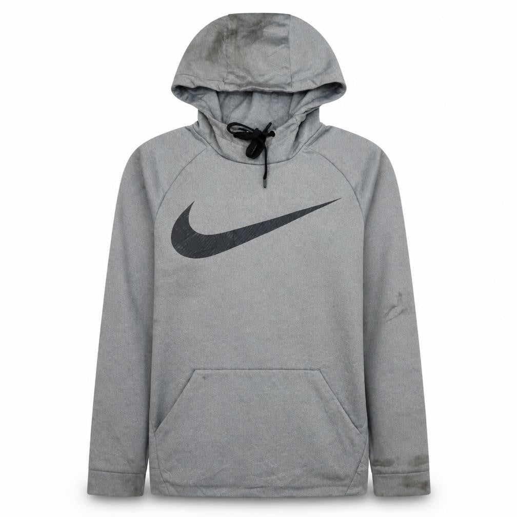 Nike Men's Grey Dri-Fit Pullover Hoodie S Sports Logo