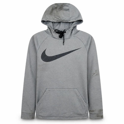 Nike Men's Grey Dri-Fit Pullover Hoodie S Sports Logo