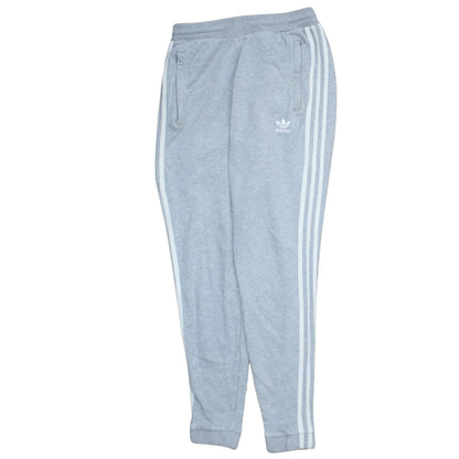 Adidas Men Grey XS Jogger Sweatpants with Logo and Stripes