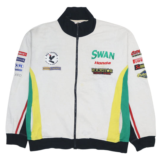 Honda Swan Racing Men's White XL Track Jacket with Logos