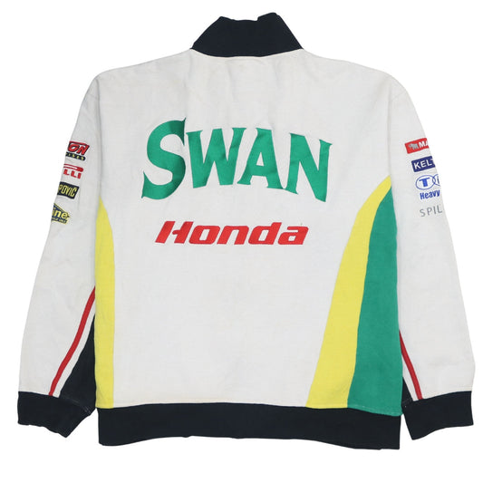 Honda Swan Racing Men's White XL Track Jacket with Logos
