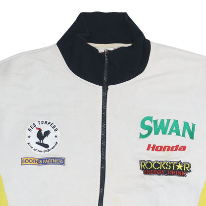 Honda Swan Racing Men's White XL Track Jacket with Logos