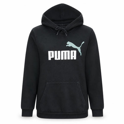 Puma Women's Black Small Pullover Hoodie with Logo Print