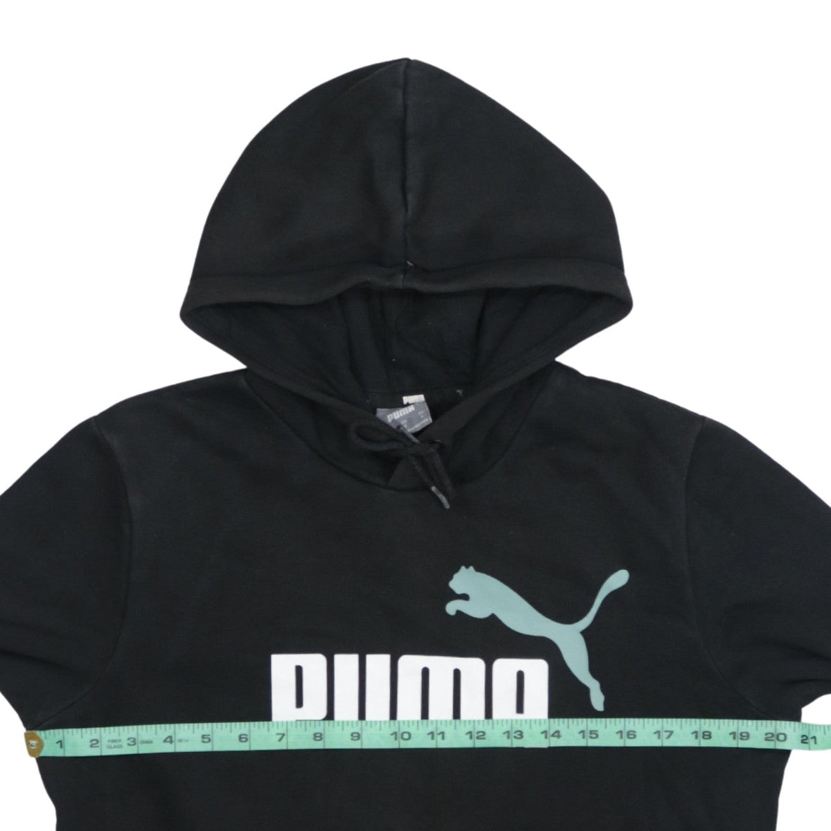 Puma Women's Black Small Pullover Hoodie with Logo Print